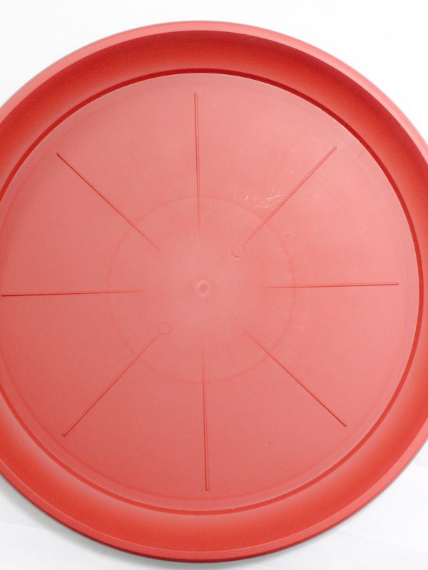 Red Plastic Pot Bottam Tray Round 17inch
