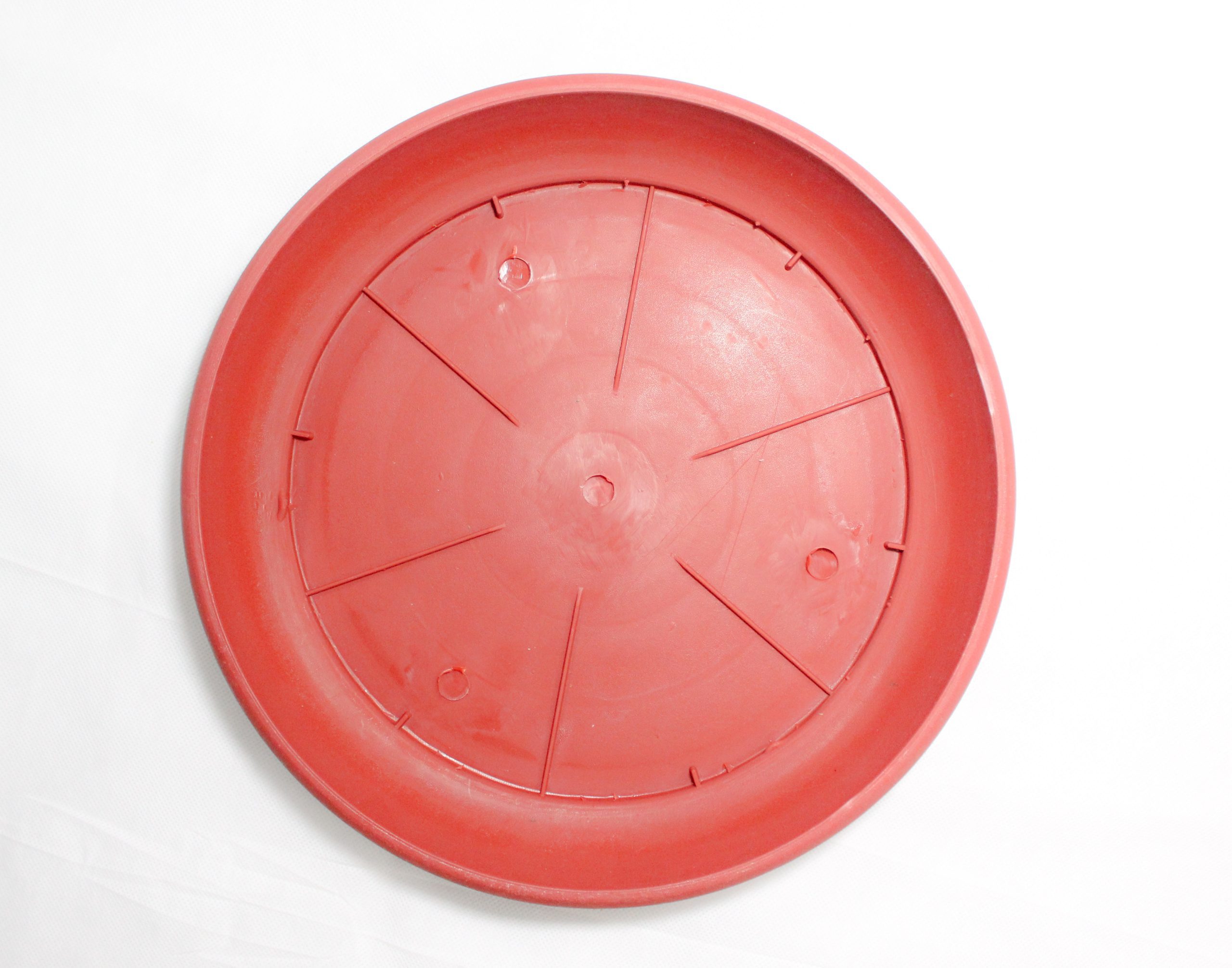 Red Plastic Pot Bottam Tray Round 14inch