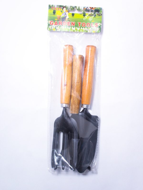 Garden Tool Set 3pcs Metal And Wooden Handle
