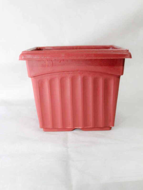 Plastic Pot Square Red Without Holes