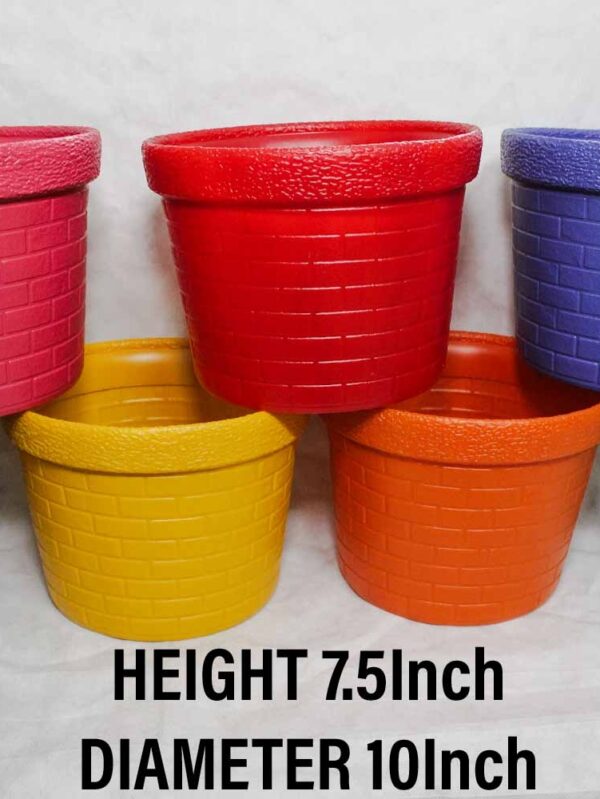 Plastic Pot Height 7.5Inch Diameter 10Inch Each
